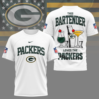 LIMITED EDITION - NEW CUSTOMIZED NFL08 GBP GREEN BAY PACKERS BARTENDER FAN 3D SHIRT