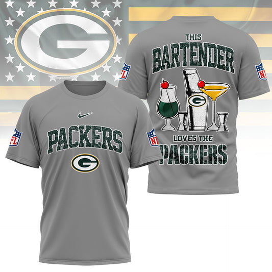 LIMITED EDITION - NEW CUSTOMIZED NFL08 GBP GREEN BAY PACKERS BARTENDER FAN 3D SHIRT