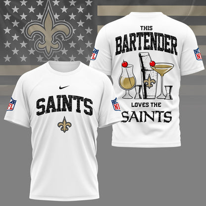 LIMITED EDITION - NEW CUSTOMIZED NFL24 NOS NEW ORLEANS SAINTS BARTENDER FAN 3D SHIRT