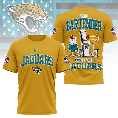 LIMITED EDITION - NEW CUSTOMIZED NFL30 JSJ JACKSONVILLE JAGUARS BARTENDER FAN 3D SHIRT