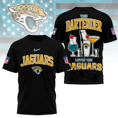 LIMITED EDITION - NEW CUSTOMIZED NFL30 JSJ JACKSONVILLE JAGUARS BARTENDER FAN 3D SHIRT