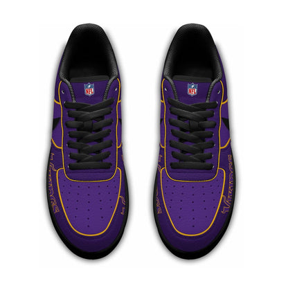 LIMITED EDITION - NEW CUSTOMIZED NFL05 MVK MN VIKINGS AF1 SNEAKERS