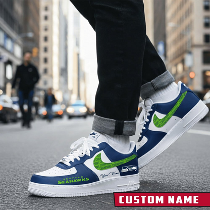 LIMITED EDITION - NEW CUSTOMIZED NFL06 SSH SEATTLE SEAHAWKS CHAMPIONS AF1 SNEAKERS 20
