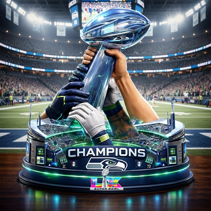LIMITED EDITION - NEW CUSTOMIZED NFL06 SSH SEATTLE SEAHAWKS CHAMPIONS ACRYLIC BLOCK 24