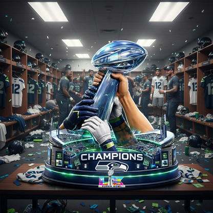 LIMITED EDITION - NEW CUSTOMIZED NFL06 SSH SEATTLE SEAHAWKS CHAMPIONS ACRYLIC BLOCK 24