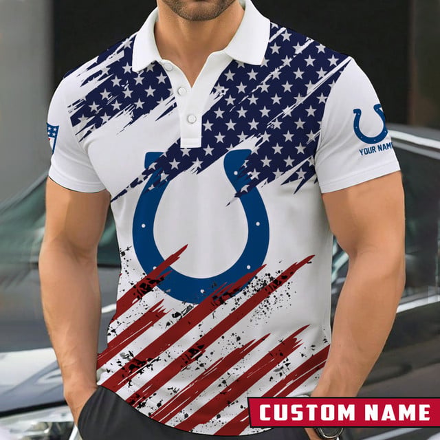 LIMITED EDITION - NEW CUSTOMIZED NFL17 IDC INDIANAPOLIS COLTS POLO SHIRT