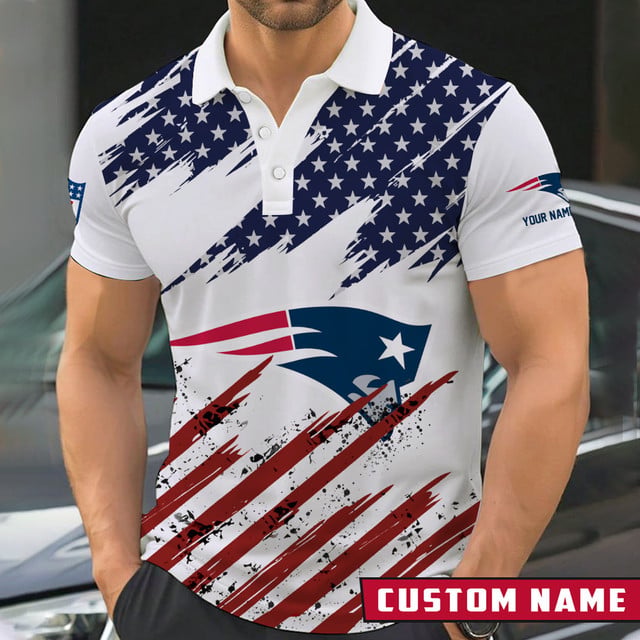 LIMITED EDITION - NEW CUSTOMIZED NFL27 NEP NEW ENGLAND PATRIOTS POLO SHIRT