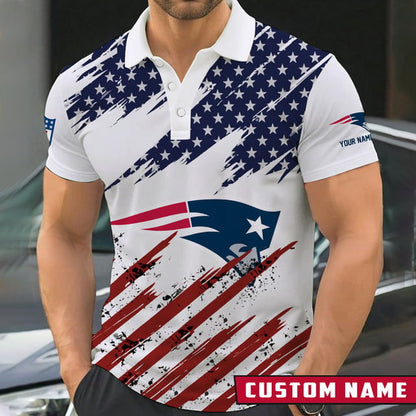 LIMITED EDITION - NEW CUSTOMIZED NFL27 NEP NEW ENGLAND PATRIOTS POLO SHIRT