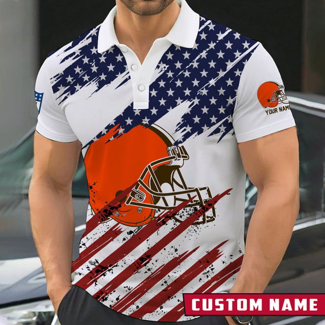 LIMITED EDITION - NEW CUSTOMIZED NFL29 CLB CLEVELAND BROWNS POLO SHIRT