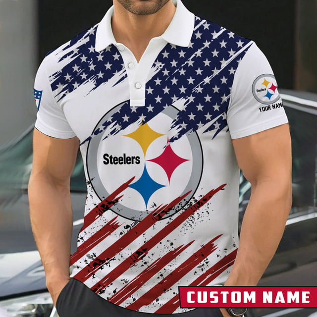 LIMITED EDITION - NEW CUSTOMIZED NFL14 PSB PITTSBURGH STEELERS POLO SHIRT