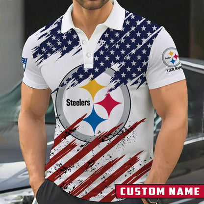 LIMITED EDITION - NEW CUSTOMIZED NFL14 PSB PITTSBURGH STEELERS POLO SHIRT