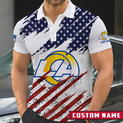 LIMITED EDITION - NEW CUSTOMIZED NFL22 LAR LOS ANGELES RAMS POLO SHIRT