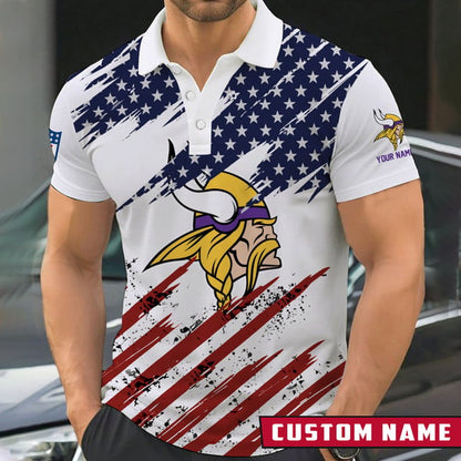 LIMITED EDITION - NEW CUSTOMIZED NFL05 MVK MINNESOTA VIKINGS POLO SHIRT