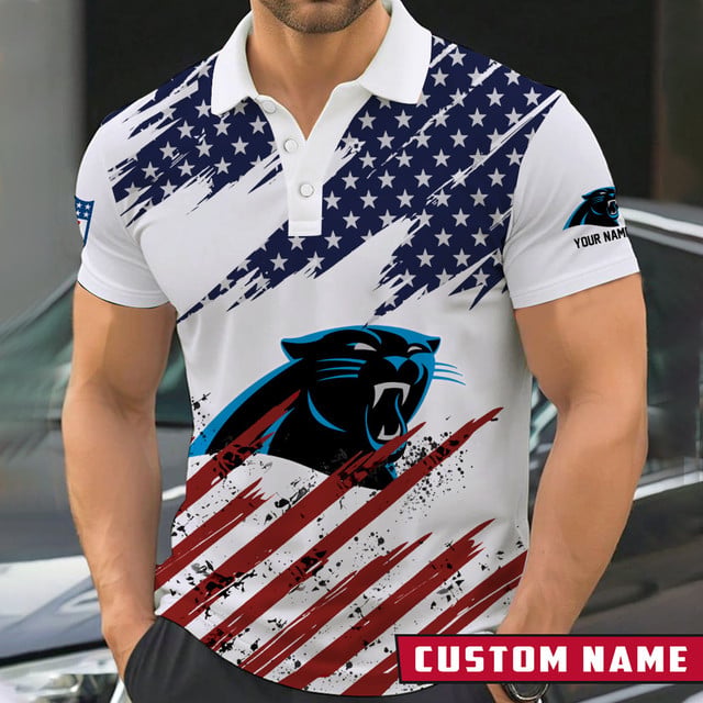 LIMITED EDITION - NEW CUSTOMIZED NFL23 CLP CAROLINA PANTHERS POLO SHIRT