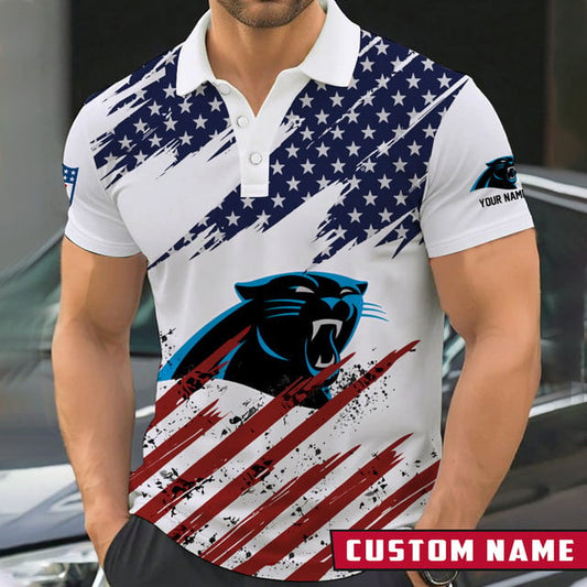 LIMITED EDITION - NEW CUSTOMIZED NFL23 CLP CAROLINA PANTHERS POLO SHIRT