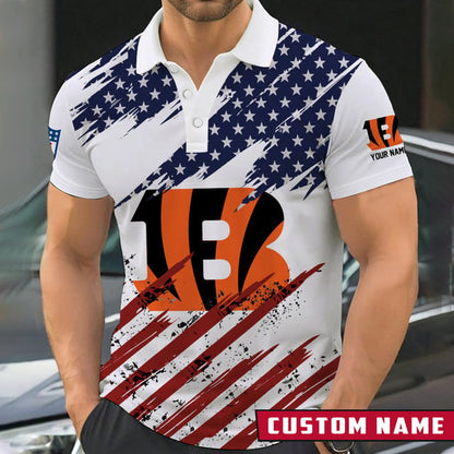 LIMITED EDITION - NEW CUSTOMIZED NFL16 CCB CINCINNATI BENGALS POLO SHIRT