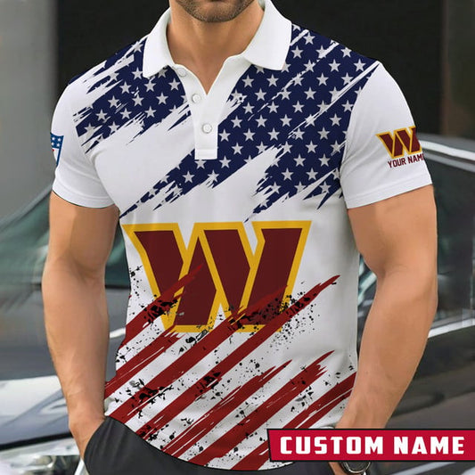 LIMITED EDITION - NEW CUSTOMIZED NFL12 WTC WASHINGTON COMMANDERS POLO SHIRT