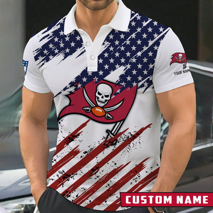 LIMITED EDITION - NEW CUSTOMIZED NFL10 TBB TAMPA BAY BUCCANEERS POLO SHIRT
