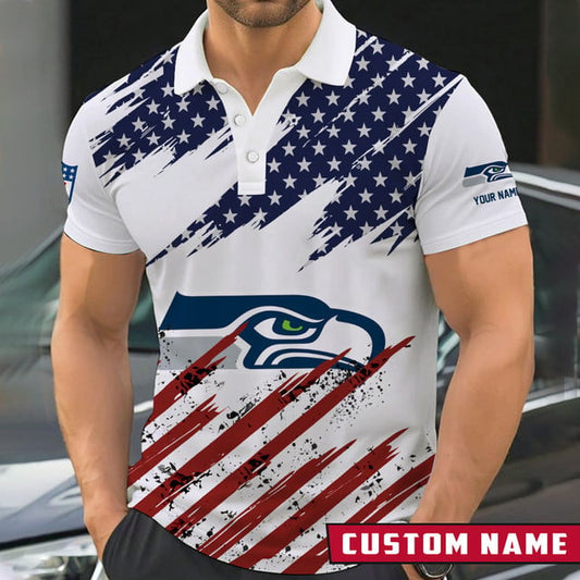 LIMITED EDITION - NEW CUSTOMIZED NFL06 SSH SEATTLE SEAHAWKS POLO SHIRT