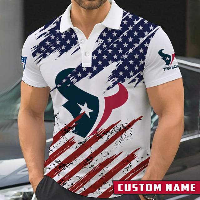 LIMITED EDITION - NEW CUSTOMIZED NFL15 HTT HOUSTON TEXANS POLO SHIRT