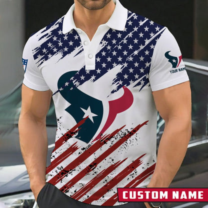 LIMITED EDITION - NEW CUSTOMIZED NFL15 HTT HOUSTON TEXANS POLO SHIRT
