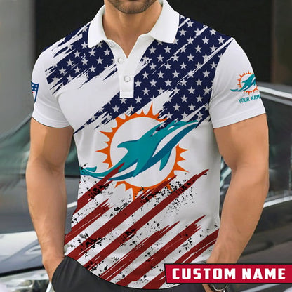 LIMITED EDITION - NEW CUSTOMIZED NFL19 MDP MIAMI DOLPHINS POLO SHIRT