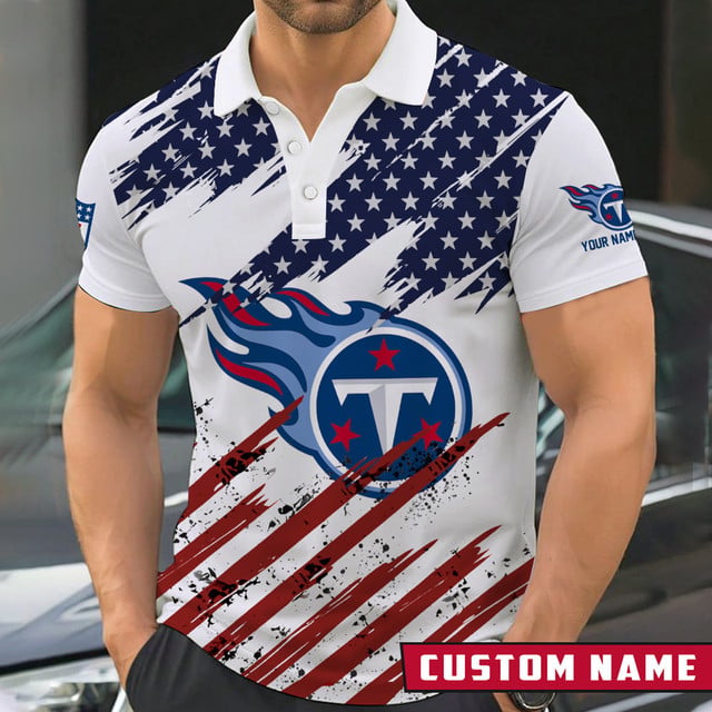 LIMITED EDITION - NEW CUSTOMIZED NFL31 TST TENNESSEE TITANS POLO SHIRT