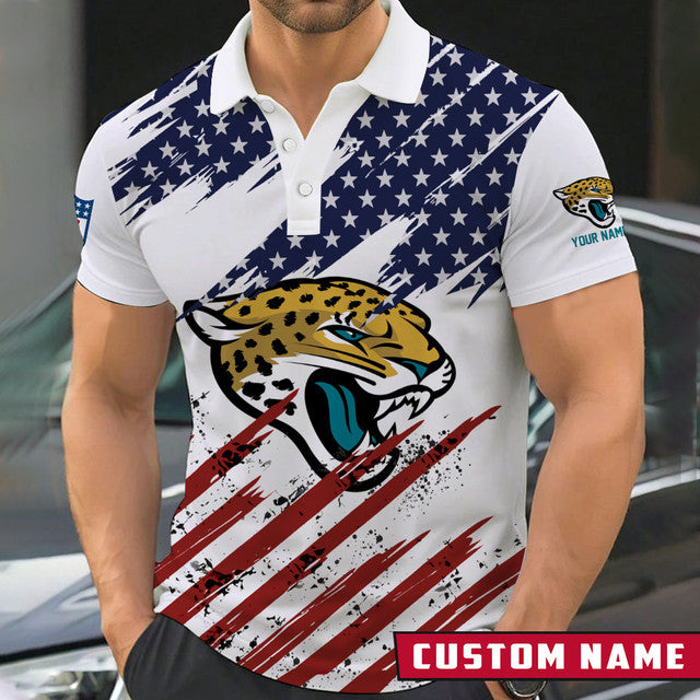 LIMITED EDITION - NEW CUSTOMIZED NFL30 JSJ JACKSONVILLE JAGUARS POLO SHIRT