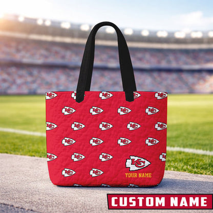 LIMITED EDITION - NEW CUSTOMIZED NFL01 KC CHIEFS QUILTED TOTE BAG