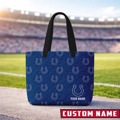 LIMITED EDITION - NEW CUSTOMIZED NFL17 ID COLTS QUILTED TOTE BAG