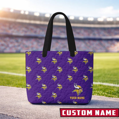 LIMITED EDITION - NEW CUSTOMIZED NFL05 MN VIKINGS QUILTED TOTE BAG