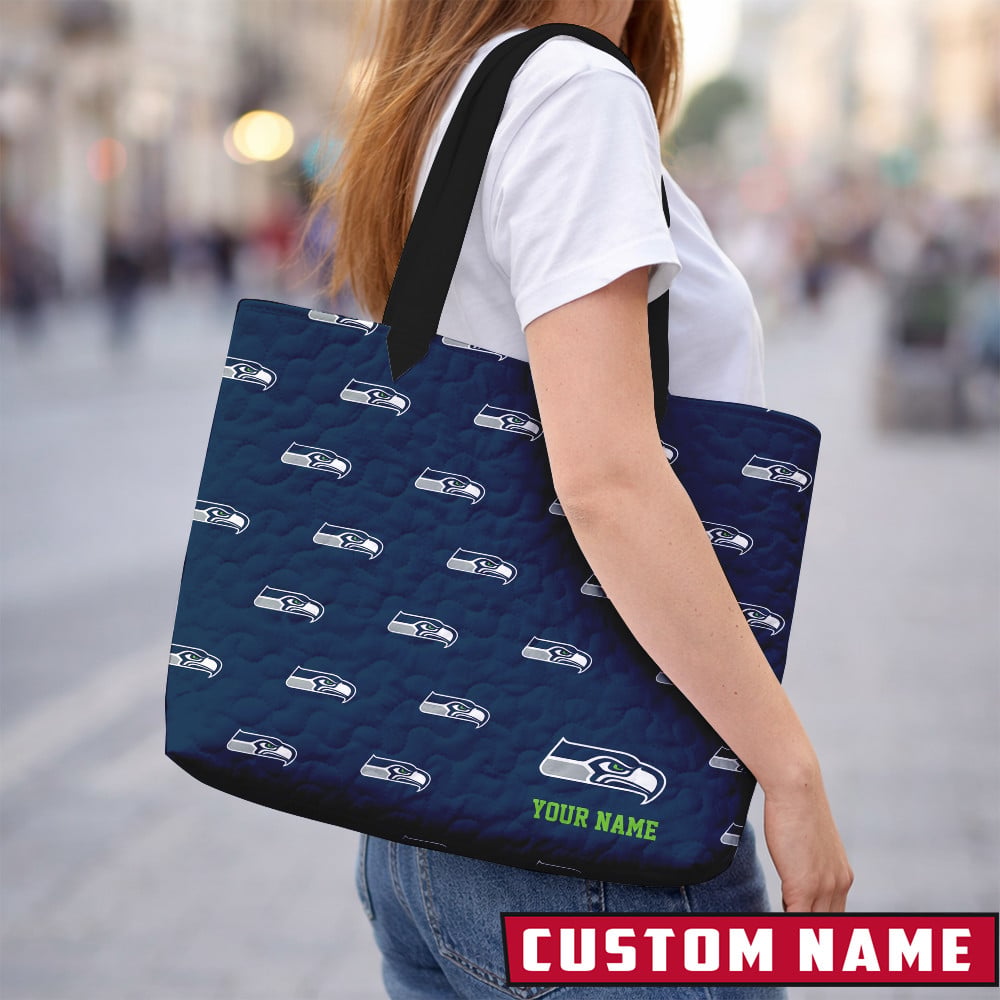 LIMITED EDITION - NEW CUSTOMIZED NFL06 SE SEAHAWKS QUILTED TOTE BAG