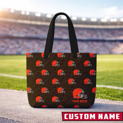 LIMITED EDITION - NEW CUSTOMIZED NFL29 CC BROWNS QUILTED TOTE BAG