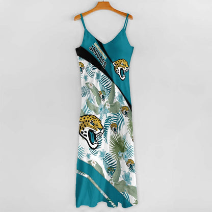 LIMITED RUN - NEW CUSTOMED NFL30 JSJ JS JAGUARS HAWAIIAN LONG DRESS