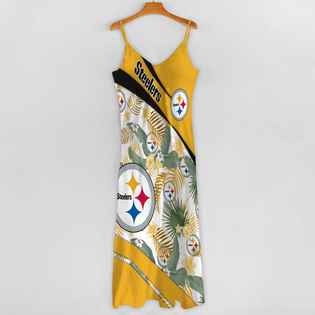 LIMITED RUN - NEW CUSTOMED NFL14 PSB PB STEELERS HAWAIIAN LONG DRESS