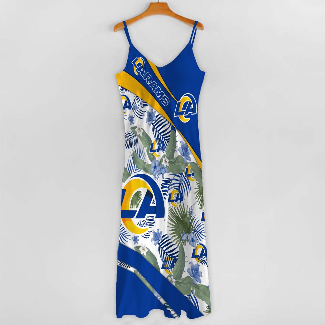 LIMITED RUN - NEW CUSTOMED NFL22 LAR LA RAMS HAWAIIAN LONG DRESS