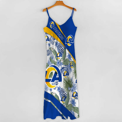 LIMITED RUN - NEW CUSTOMED NFL22 LAR LA RAMS HAWAIIAN LONG DRESS