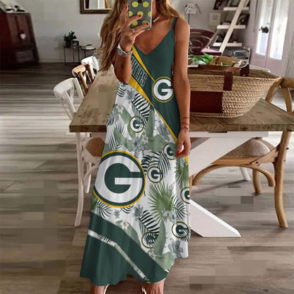 LIMITED RUN - NEW CUSTOMED NFL08 GBP GB PACKERS HAWAIIAN LONG DRESS