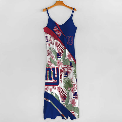 LIMITED RUN - NEW CUSTOMED NFL32 NYG NY GIANTS HAWAIIAN LONG DRESS