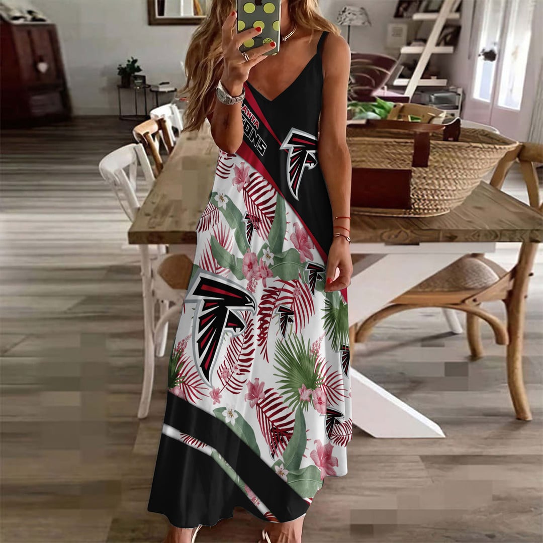 LIMITED RUN - NEW CUSTOMED NFL18 ATF AT FALCONS HAWAIIAN LONG DRESS