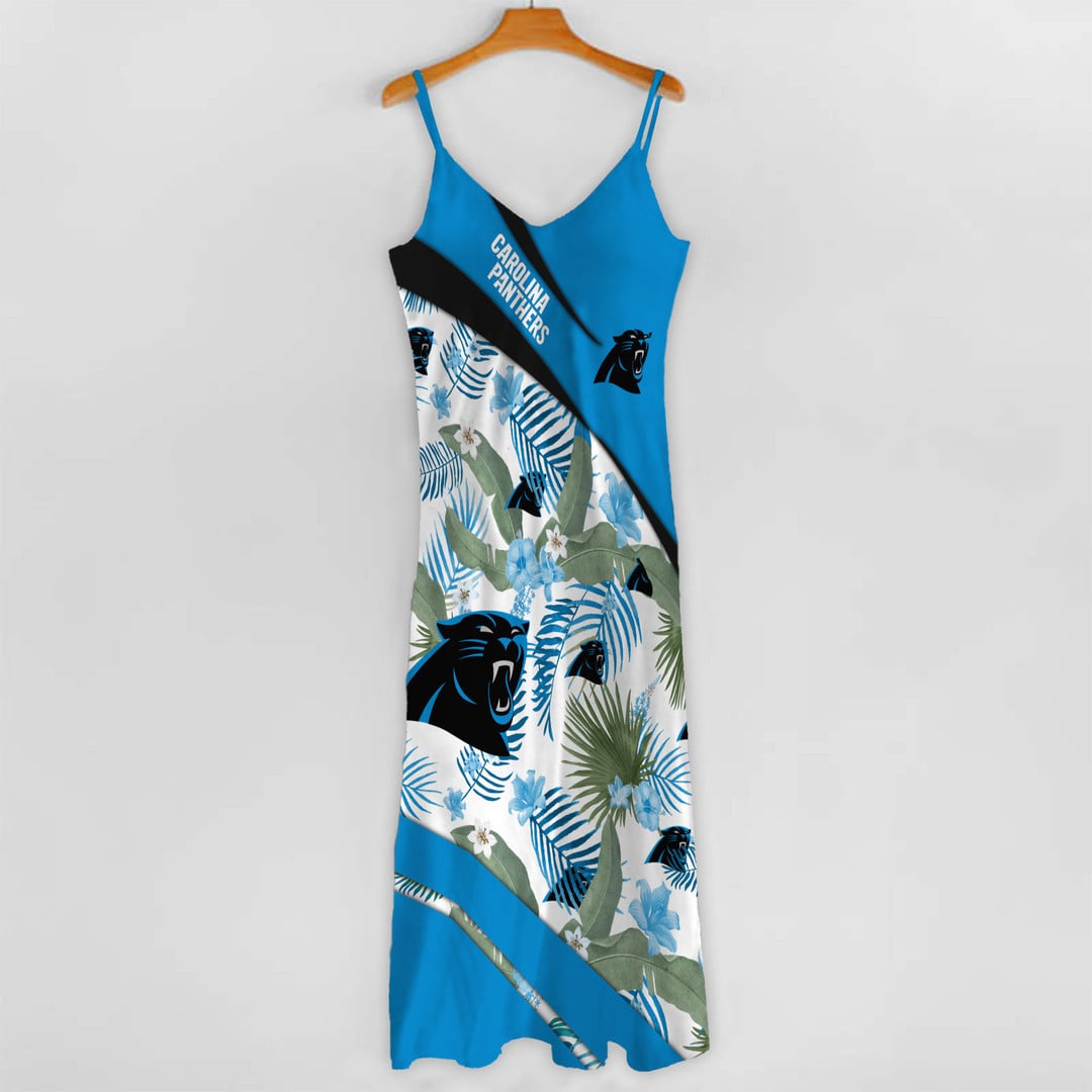 LIMITED RUN - NEW CUSTOMED NFL23 CLP CR PANTHERS HAWAIIAN LONG DRESS