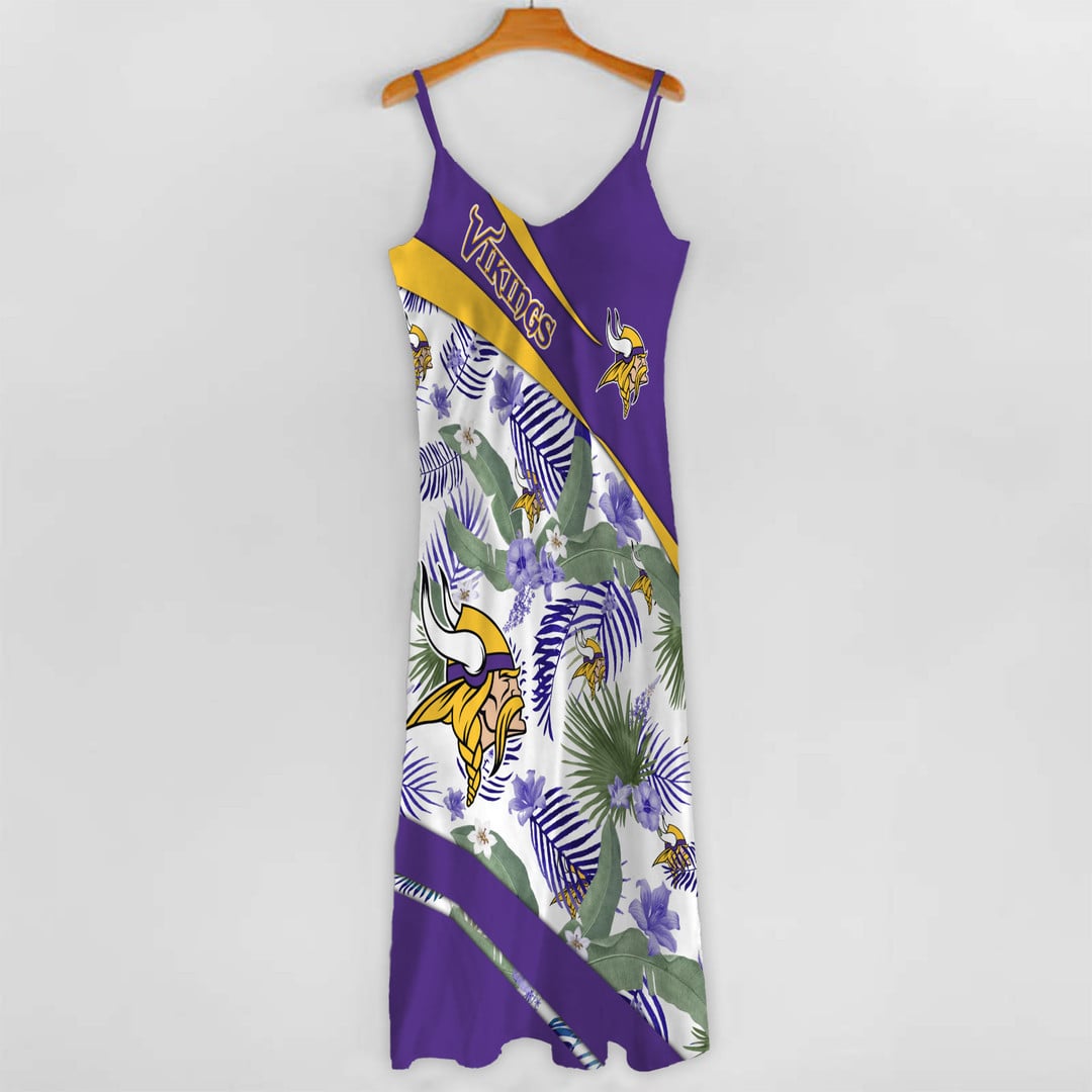 LIMITED RUN - NEW CUSTOMED NFL05 MVK MN VIKINGS HAWAIIAN LONG DRESS