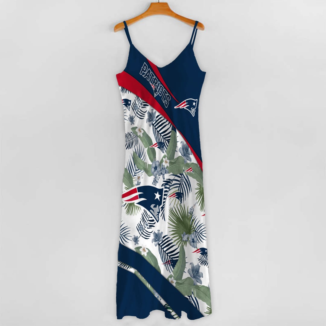 LIMITED RUN - NEW CUSTOMED NFL27 NEP NE PATRIOTS HAWAIIAN LONG DRESS