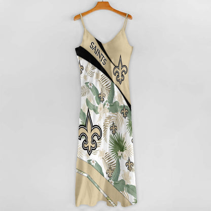 LIMITED RUN - NEW CUSTOMED NFL24 NOS NO SAINTS HAWAIIAN LONG DRESS