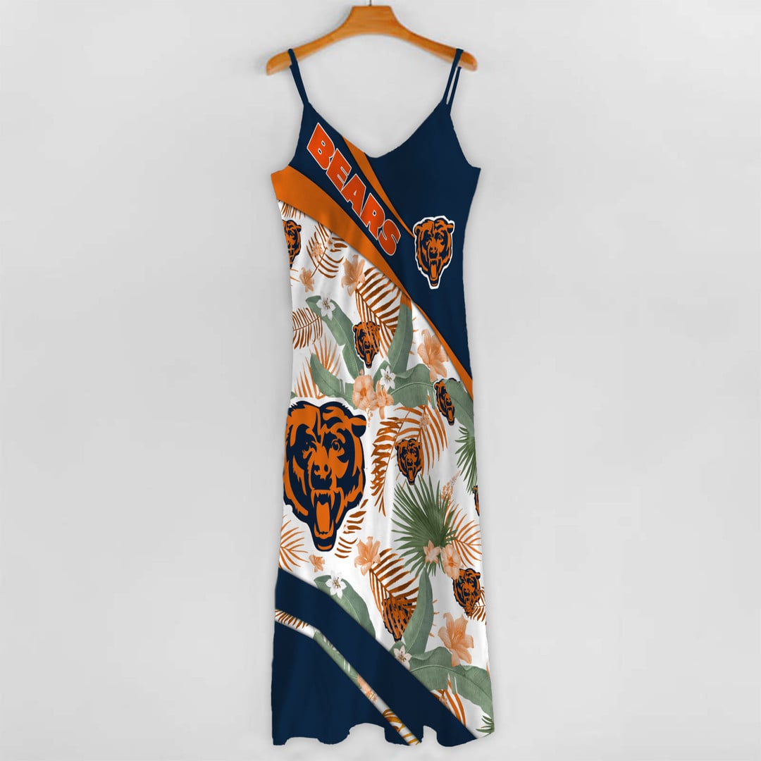 LIMITED RUN - NEW CUSTOMED NFL26 CCB CH BEARS HAWAIIAN LONG DRESS