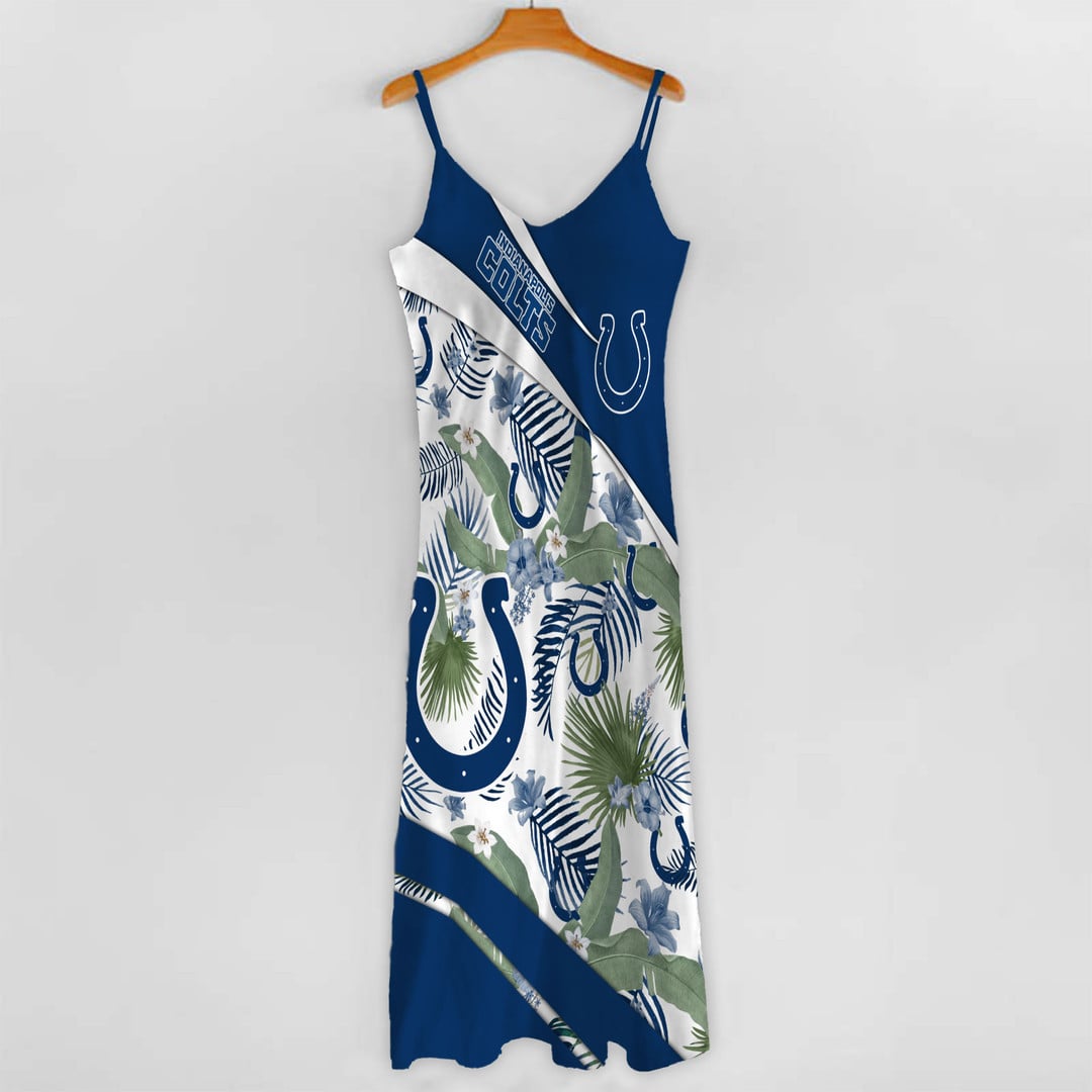 LIMITED RUN - NEW CUSTOMED NFL17 IDC ID COLTS HAWAIIAN LONG DRESS