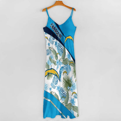 LIMITED RUN - NEW CUSTOMED NFL09 LAC LA CHARGERS HAWAIIAN LONG DRESS