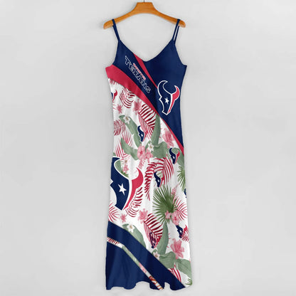 LIMITED RUN - NEW CUSTOMED NFL15 HTT HT TEXANS HAWAIIAN LONG DRESS