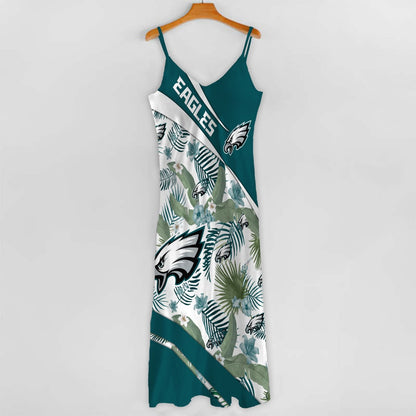 LIMITED RUN - NEW CUSTOMED NFL02 PPE PP EAGLES HAWAIIAN LONG DRESS