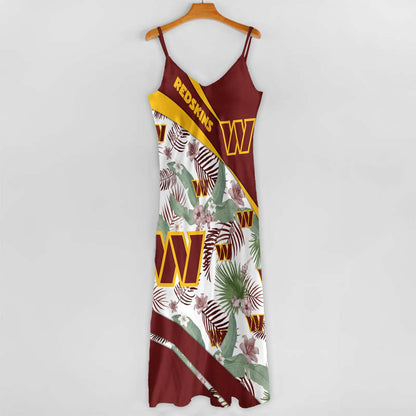 LIMITED RUN - NEW CUSTOMED NFL12 WTC WS COMMANDERS HAWAIIAN LONG DRESS